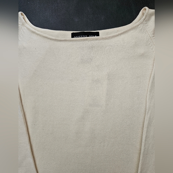 NWT - Silk Blend August Silk Stretch Cream Knit Jersey - Size XL - Picture 4 of 6
